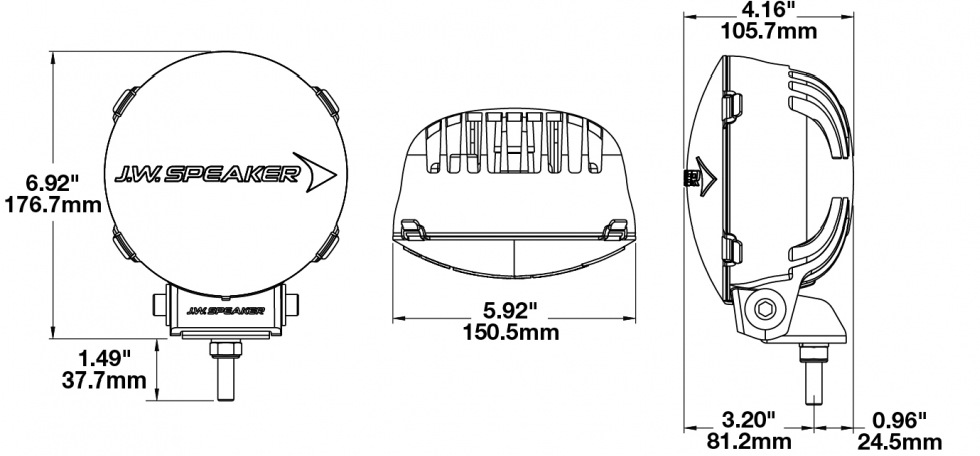 fari supplementari jw speaker 150 mm foto 3